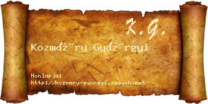 Kozmáry Györgyi névjegykártya